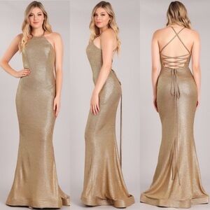 86939 Gold Dress